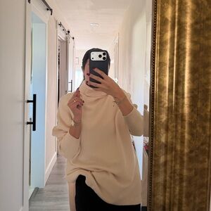 Amazon Cream Cowl Neck Sweater